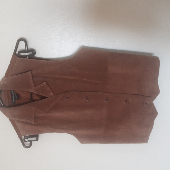 Vintage 80s Western Style Genuine Suede Leather Vest Sz S - Picture 1 of 8